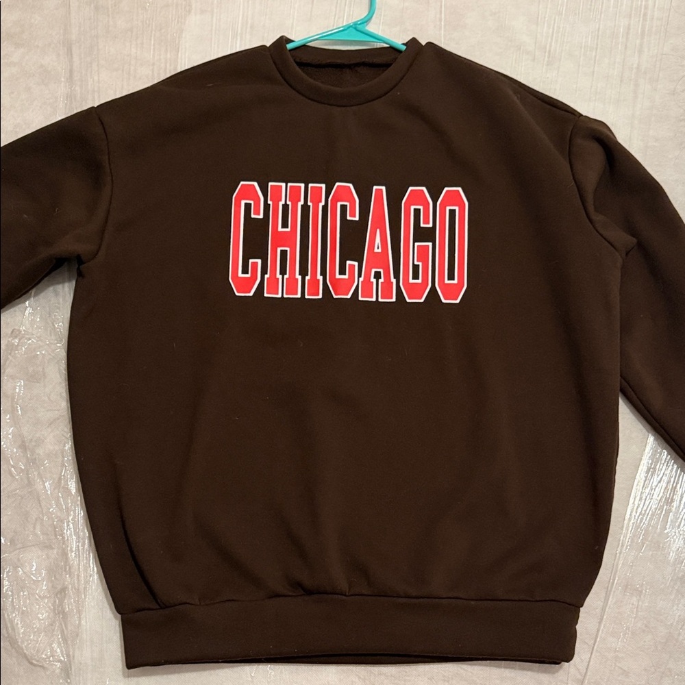 Brown Chicago Print Sweater